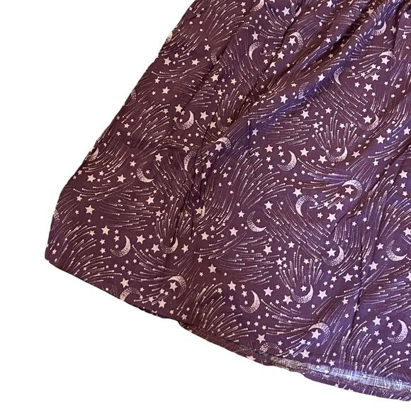 Torrid Women 1X 14/16 Purple Stars Ruffle Mock Neck Tank Stretch Rayon - Picture 4 of 5